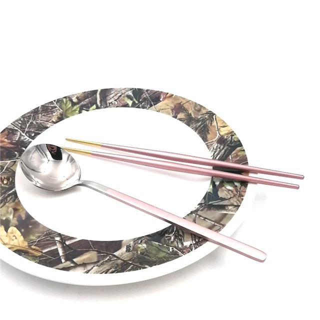 homefelt Korean Metal Chopsticks 304 Stainless Steel Titanium Chopsticks with logo