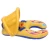 Hot sale inflatable yellow baby swimming float with seat wheel play in water swim float ring with canopy shade