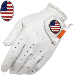 Hot Sales Amazon High Quality Soft Cabretta Leather Golf Glove with Magnet Ball Marker Custom Logo for Lowest Prices