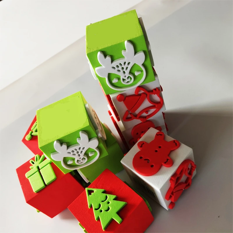Hot selling children Colorful Toy custom christmas cartoon kids eva stamp