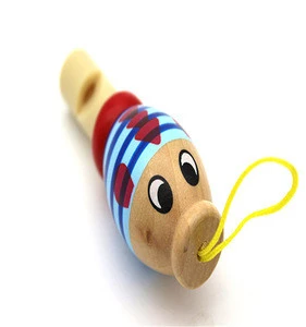 Hot selling Creative design Mini small toys child  wooden animal toy whistle musical toys  FF552