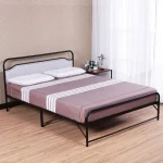 Hotel Bedroom Black Metal Frame Folding Bed