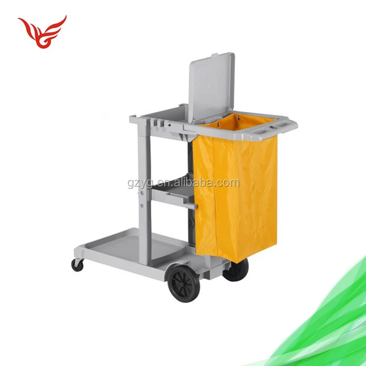 Hotel restaurant household Janitor Cart with Cover multifunctional cleaning trolley-YG08170A