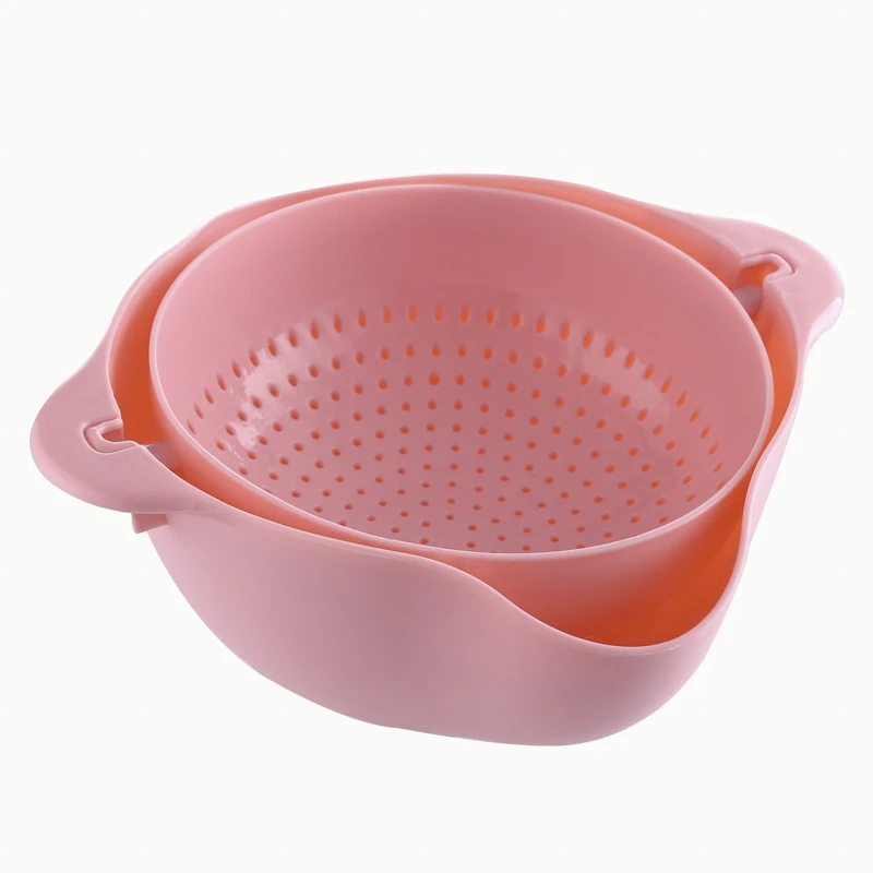 Household kitchen tools double-layer multi-function plastic drain vegetable washing basket