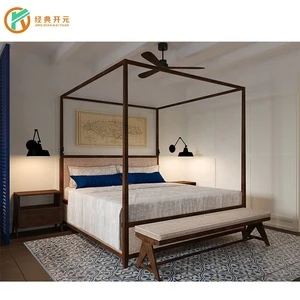 IDM-012 5 Star Holiday Inn Hotel Bedroom Set Modern Rattan Hote Room Furniture Packages For Sale