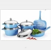 ie cast aluminum 19pcs non stick cookware set /soup pot/pressure cooker/deep fry pan