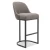 Import Indoor Barrelback Gray Linen Kitchen Bar Chairs Set of 2 Espresso Metal Base Bar Stool from China