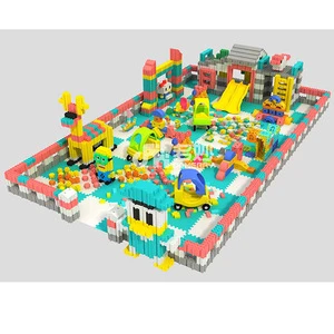 indoor playground colorful large Epp building blocks theme indoor adventure playground big block