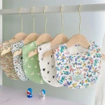 Ins Korea children bibs cotton waterproof auxiliary bib soft saliva towel bib for 1-3 years old