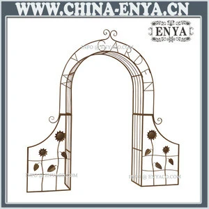 Iron garden arch with gate