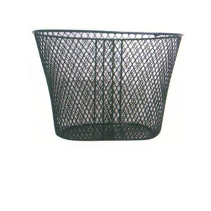 ISO 9001:2008 26 inch black steel wire bicycle basket with bracket, lamp bracket