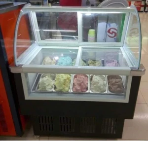Italian ice cream display freezer/mini ice cream display case/small ice cream freezer