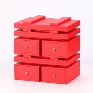 Jewelry Packaging &amp; Display Box with Clasps Bracelet Ring Organiser Carrying Cases with Mirror