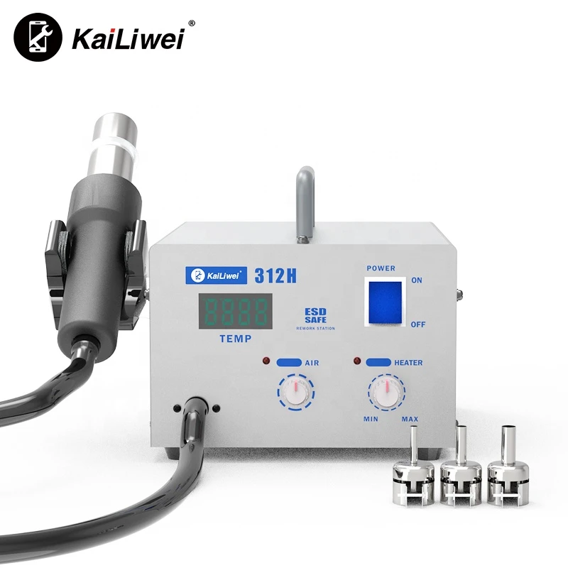 Kailiwei Hot Air Gun Soldering Station Heat Gun Desoldering Station Digital Display Air Pump Rework Station IC / PCB Repair
