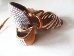 Kids ballroom crystal latin dance shoes
