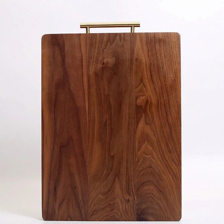 Kitchen Custom Chopping Blocks Rectangle Solid Walnut Wood Cutting Board With Handle