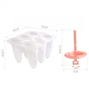 Kitchen Tool 6-hole Two-color Optional Food-grade Silicone Ice Cream Mold