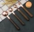 Import Kitchen Tools Stainless Steel Copper Measuring Spoon/Measuring Tool With Walnut from China