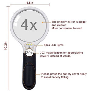 Magnifying Glass With Light, 30x Magnifying Glass Led Handheld