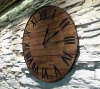 Large Silent Movement Battery Operated Farmhouse Decor Vintage Wood Wall Clock