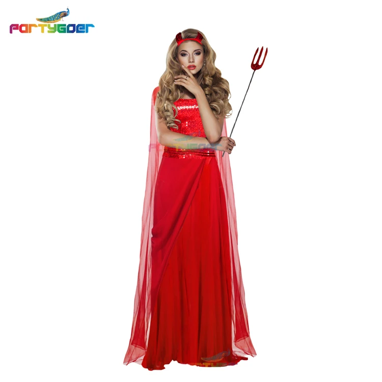 Latest Design Evening Party Halloween Costume Red Long Dress Sexy Dresses 2021