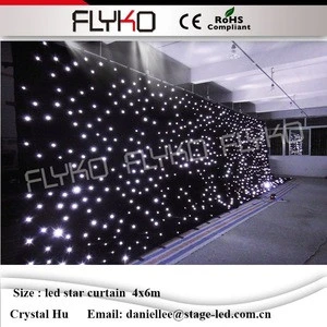 Led star cloth curtain backdrop stage background fireproof white lights stage lighting professional equipment china 4m*6m