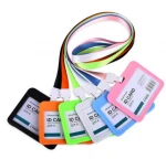 Light Color Plain Polyester Neck Strap Microsoft Lanyard With ID Card Badge Holder