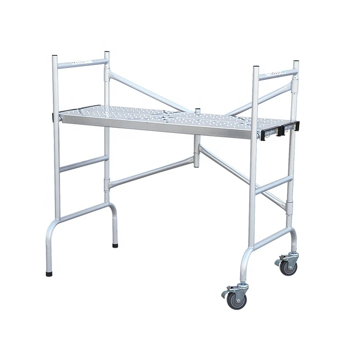 Light weight aluminum multi-purpose  scaffolding combination ladder with wheels