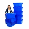 logistic storage turnover plastic moving crate with lid sale