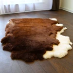 Long Hair Brown Color Sheep Skin Rug Animal Fur Carpets Natural Australian Wool Rugs