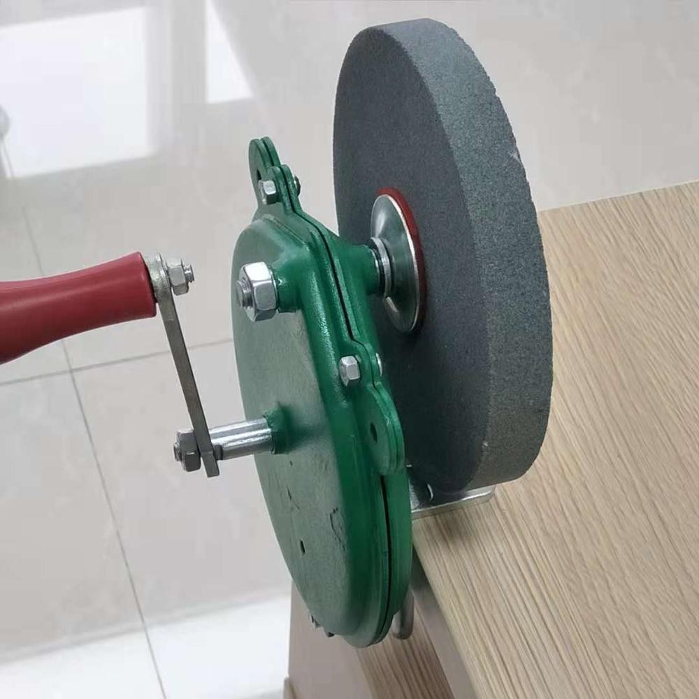 low price portable hand bench grinder / hand crank with abrasive grinding wheel