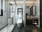 Luxury Bathroom White Black Ceramic Tiles Wall And Floors Marble Tiles