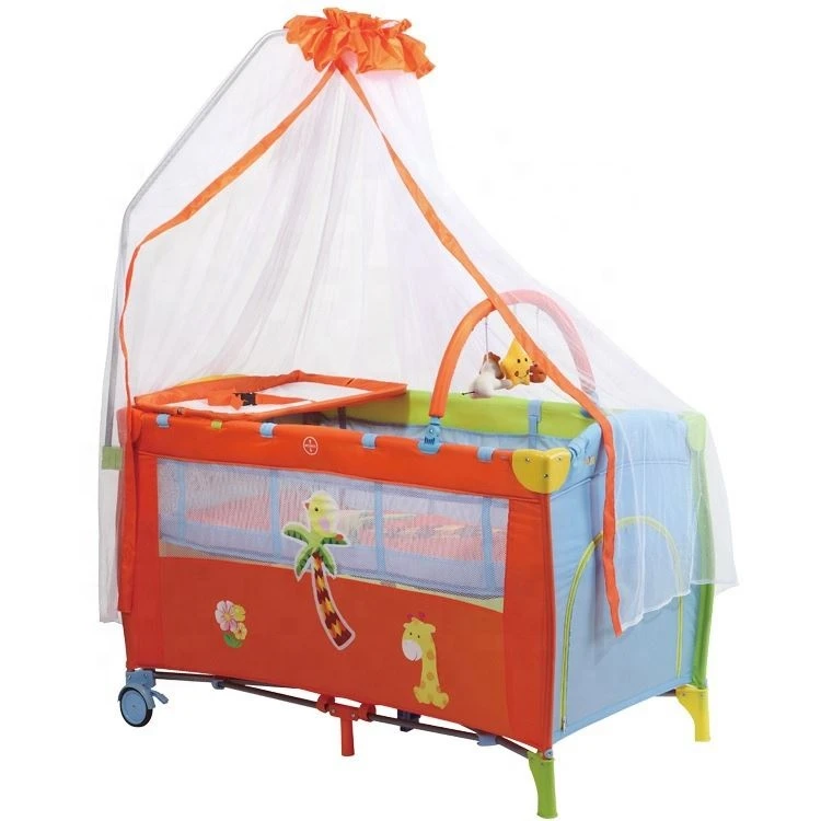 luxury folding metal  cot day care Safe  stylish comfortable  sleeping bed  bag baby  crib