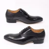 Luxury mens genuine leather designer oxford dress shoes italian