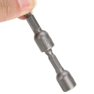 Magnetic Impact Nut Driver Socket Set Metric 6mm~19mm Impact Grade Nut Setters 6.35mm Hex Shank Drill Bit Adapter