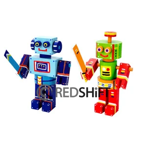 Make your own Wooden toy robot Amazon FBA DIY art and craft kit with paint and brush Coloring kid diy toy