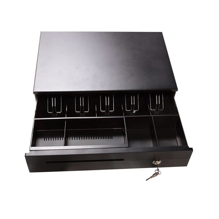 Manual electric opening customizable colors 5 Bill Trays Checkout counter accessories metal sliding cash drawer