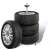 Import Manual push wheel Tree Car Wheel Tire Holder Rack Rim Storage Stand Rack with 3pcs wheels from China