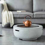 Manufacturers multifunctional outdoor Magnesium Oxide mgo Garden Fire Pit heating barbecue 45cm round wood stove