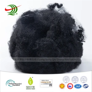 Manufacturers Wholesale Recycle Black Profiled Bright Shining Regenerated Polyester Staple Fiber For Nonwoven