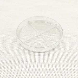 Medical Disposable 9cm plastic petri dishes with four  rooms