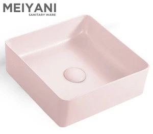 MEIYANI 2018 above counter round circular shape lavabo matt pink wash hand sink basin