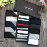 Mens cotton hosiery plain boat black cheap socks box-packed wholesale