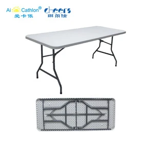 Mesa Plegable Eventos, Table Pliante, Blow Mold HDPE 6FT Plastic Folding Banquet Event Catering Table