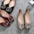 Import metal buckle large size  lightweight  pointed toe  PU leather women flat shoes from China