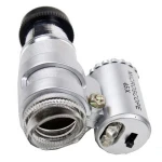 Mini Portable LED 45X 60X Microscopes Pocket Jeweler Loupes Glass Great Silver Lens Magnifying Optical Instruments