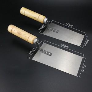 Mini Steel Blade Plastering Trowel Flexible with Wood Handle Scraper