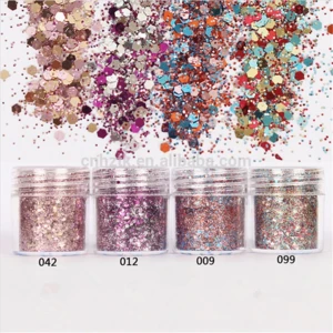 Mixed color chunky glitter,Different size glitter shapes for face,body