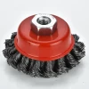 100mm knotted wire wheel cup brush with metal