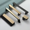 Modern Cabinet Door Handles and Knobs for Furniture Detachable Zinc Alloy Black Gold Furniture Handles Drawer Pulls Hardware